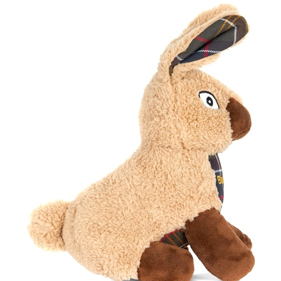 Barbour Dog Toy Rabbit Plaid Stuffed Logo Squeaker Dog Toy 🐾Best Friend - Picture 8 of 10